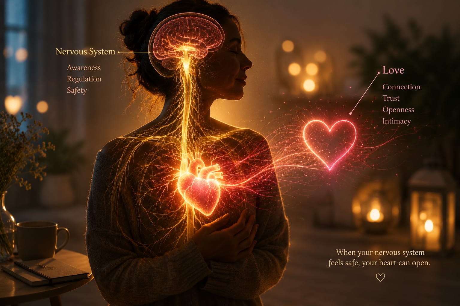 True connection starts in  the nervous system,. Regulate awareness and safety to unlock deep love and trust.- Relationship Coach Rohit J. Bhandarii