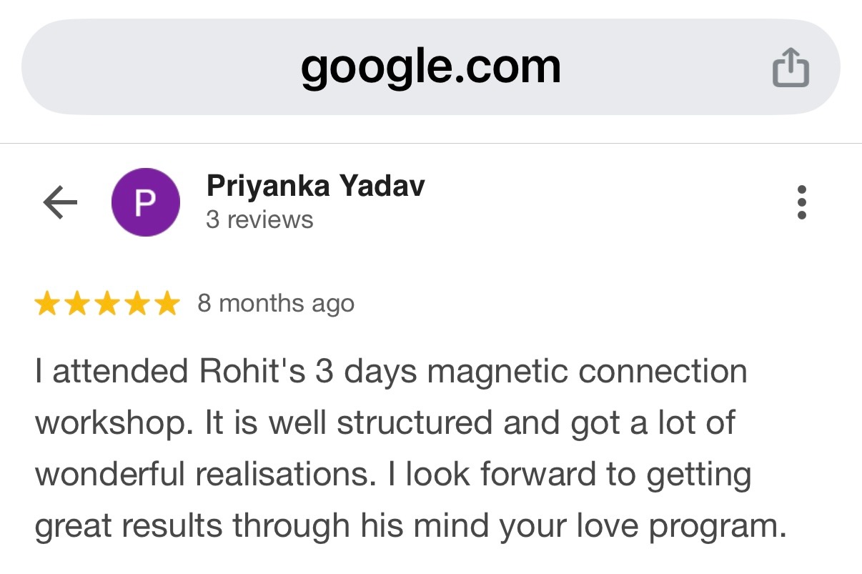 Five star Google review from client praising Rohit J Bhandarii 2