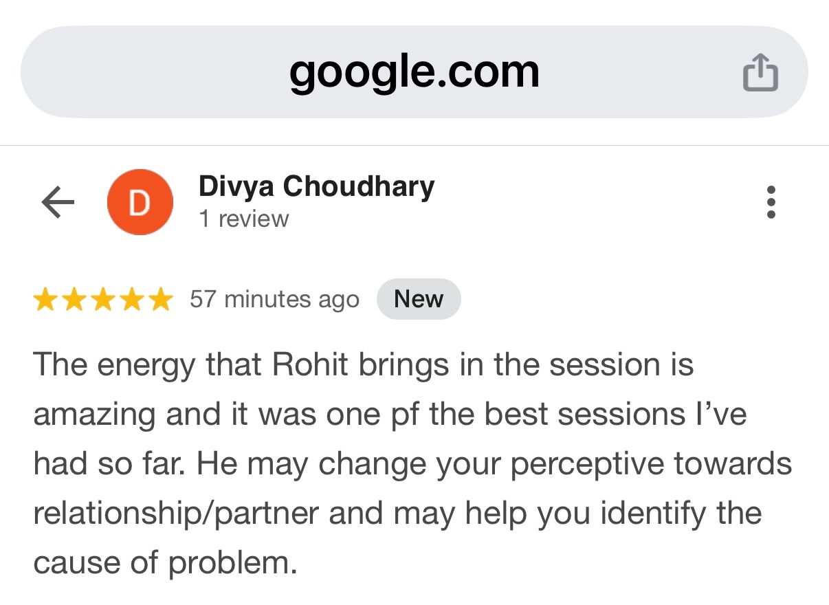 Five star Google review from client praising Rohit J Bhandarii 3