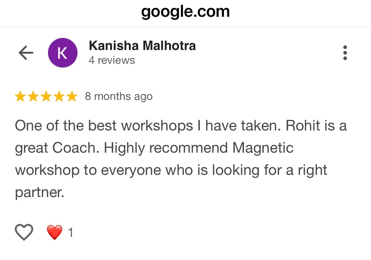 Five star Google review from client praising Rohit J Bhandarii 4