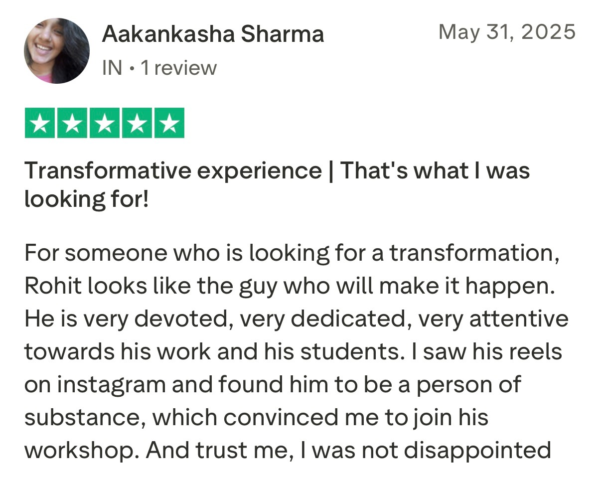 Five star Trustpilot review from client praising Rohit J Bhandarii 10