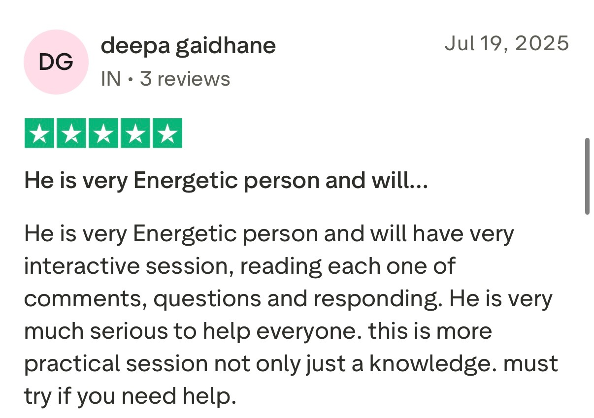 Five star Trustpilot review from client praising Rohit J Bhandarii 3